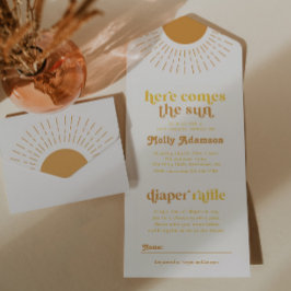 Todo En Uno Aquí viene la invitación de Baby Shower del hijo