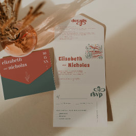 Todo En Uno Boda Moderna Boho Desierto | Invitación de Boda To