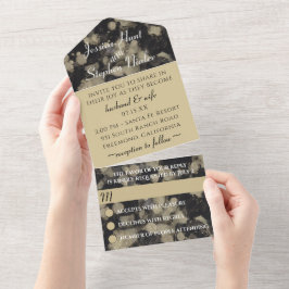Todo En Uno Boda Todos N Una Invitación Golds Negros