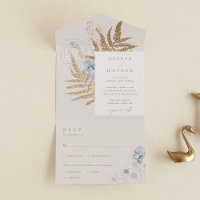 Boho Botanical All in One Wedding Invitación
