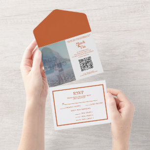 Todo En Uno Código QR de invitación a matrimonio por fotografí