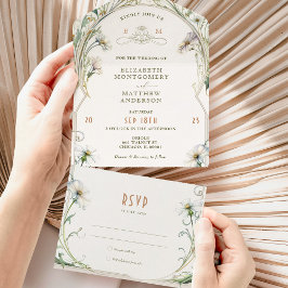 Todo En Uno Daisy All in One Wedding Invitación de Mucha