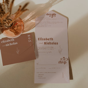 Todo En Uno Desierto moderno de Boho   Invitación a una boda