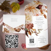 Elegancia de otoño, invitación de boda de otoño co