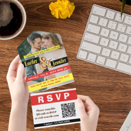 Todo En Uno Elegancia eterna personalizada Invitación a la bod