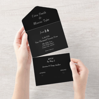 Todo En Uno ELEGANTE Invitación de BODA