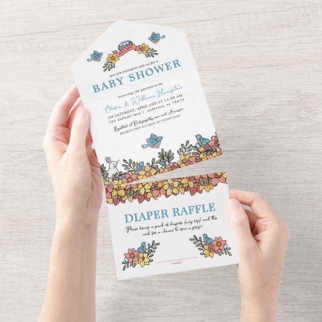 Todo en uno es una invitación de Baby Shower de Bo (desgarro)