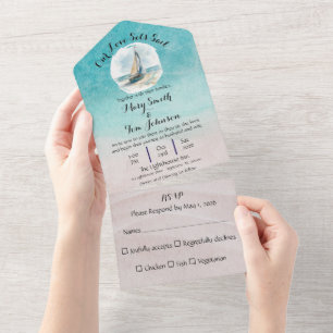 Todo En Uno Establecer invitación a la boda de vela