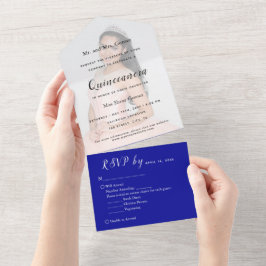 Todo En Uno Fondo de Foto Azul Invitación de Evento RSVP