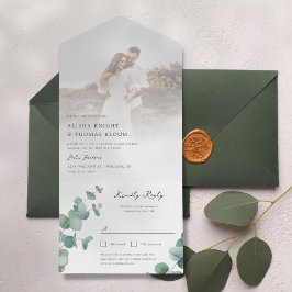 Todo En Uno Invitación a la boda de Adelaida con postcard RSVP