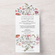 Invitación a la boda de Flores que caen