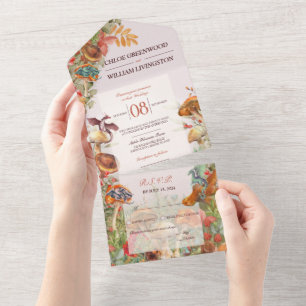 Todo En Uno Invitación a la boda de hongos y dragones Magick