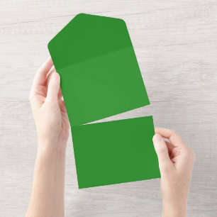 Todo En Uno Invitación a la boda de personalizado Forest Green