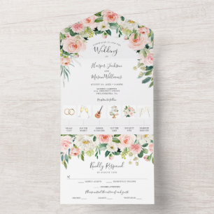 Todo En Uno Invitación a la boda dorada Rubor Gold de All in O
