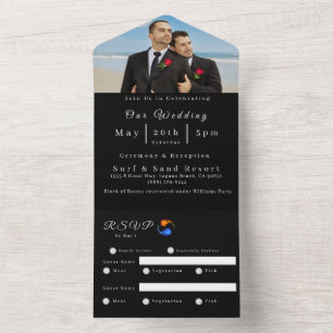 Todo En Uno Invitación a la boda fotográfica-Boda de la llama 