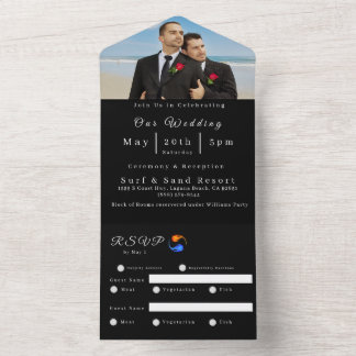 Todo En Uno Invitación a la boda fotográfica-Boda de la llama