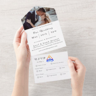 Todo En Uno Invitación a la boda fotográfica-Llama gemela-