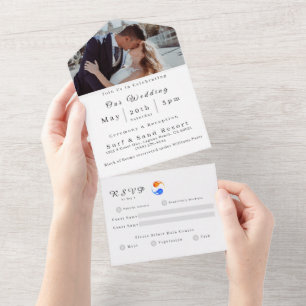 Todo En Uno Invitación a la boda fotográfica-Llama gemela-