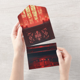 Todo En Uno Invitación a la boda gótica oscura | Novia y Cabal