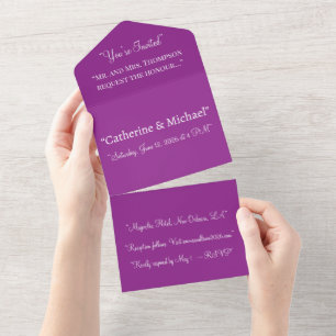 Todo En Uno Invitación a la boda magenta Diseño Mínimo Negri