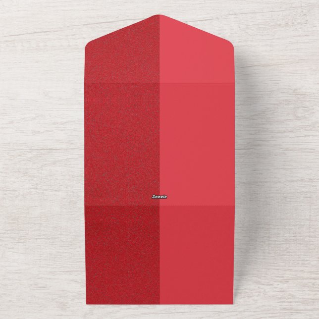 Todo En Uno Invitación a la boda roja de media mate y ruido -  (Afuera)