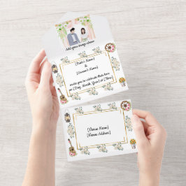 Todo En Uno Invitación a la boda rústica
