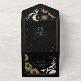 Todo En Uno Invitación a la Boda Tarot y RSVP Sun Moon