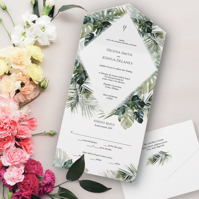 Todo En Uno Invitación a la boda tropical, boda de destino (Subido por el creador)