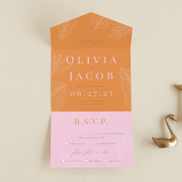Todo En Uno Invitación a la boda tropical moderna