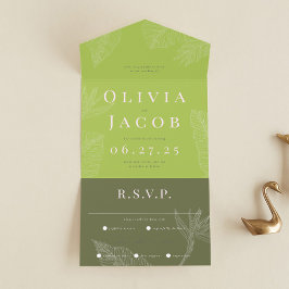 Todo En Uno Invitación a la boda tropical moderna