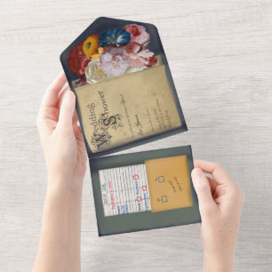 Todo En Uno Invitación a la ducha de bodas de libros de la Bib