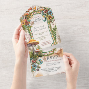 Todo En Uno Invitación a la ducha de naturaleza neutra