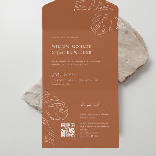 Todo En Uno Invitación a matrimonio Pensacola con código QR RS