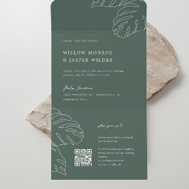 Todo En Uno Invitación a matrimonio Pensacola con código QR RS