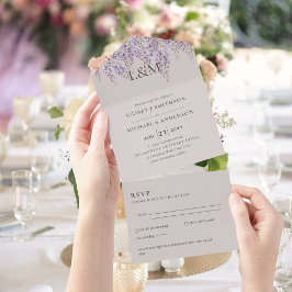 Todo En Uno Invitación a RSVP a una boda floral de arena de hi