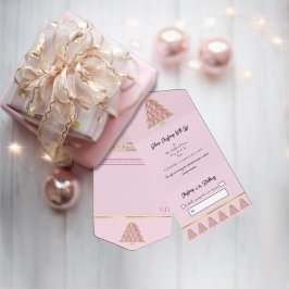 Todo En Uno Invitación a un evento de Navidades de color rosa 