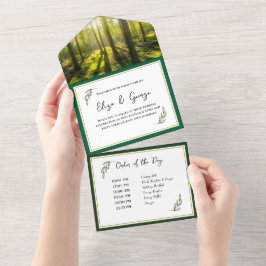 Todo En Uno Invitación a un tema sobre el bosque verde