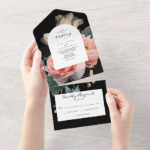Invitación a una boda floral romántica