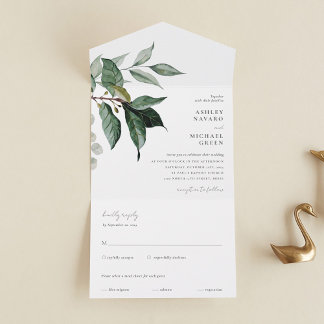 Todo En Uno Invitación a una boda rústica con vegetación