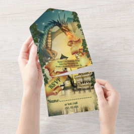 Todo En Uno Invitación al Dragón y Castillo