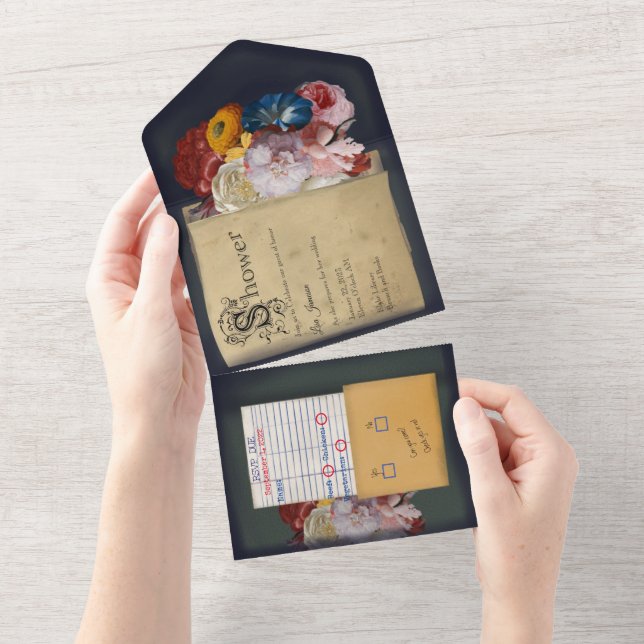 Todo En Uno Invitación al libro de la biblioteca de moda "Todo (desgarro)
