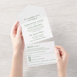 Todo En Uno Invitación clásica y simple a la boda