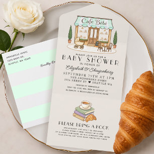 Todo En Uno Invitación de Baby Shower de Café Bébé París Franc