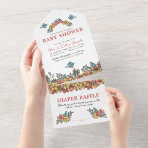 Todo En Uno Invitación de Baby Shower de Pascua entera