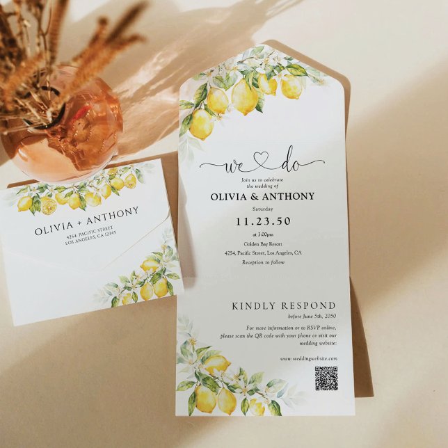 Todo En Uno Invitación de boda Citrus Lemon All in One (Subido por el creador)