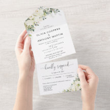 Invitación de Boda con Flores Blancas Elegantes To