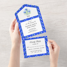 Invitación de Boda con Flores de Crocus Azules Tod