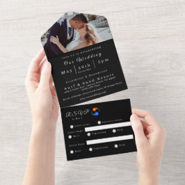 Todo En Uno Invitación de Boda con Foto - Tema de Boda de Llam