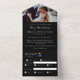 Todo En Uno Invitación de Boda con Foto - Tema de Boda de Llam