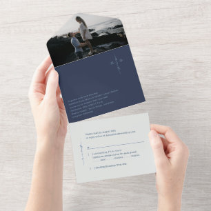 Todo En Uno Invitación de Boda Cristiana Iniciales de Pareja
